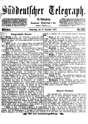 Süddeutscher Telegraph Donnerstag 13. November 1873