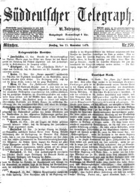 Süddeutscher Telegraph Samstag 15. November 1873