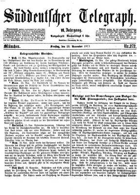 Süddeutscher Telegraph Dienstag 18. November 1873