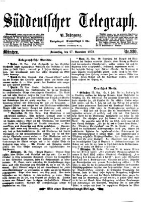 Süddeutscher Telegraph Donnerstag 27. November 1873