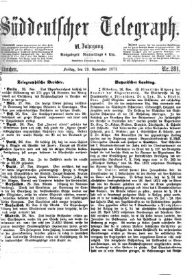 Süddeutscher Telegraph Freitag 28. November 1873