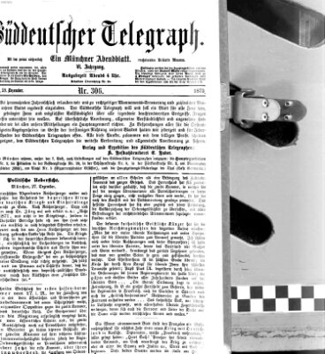 Süddeutscher Telegraph Sonntag 28. Dezember 1873