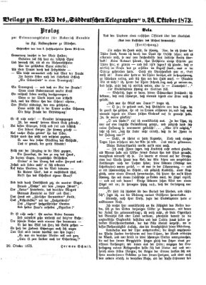 Süddeutscher Telegraph. Beilage zu Nr. ... des Süddeutschen Telegraphen (Süddeutscher Telegraph) Sonntag 26. Oktober 1873