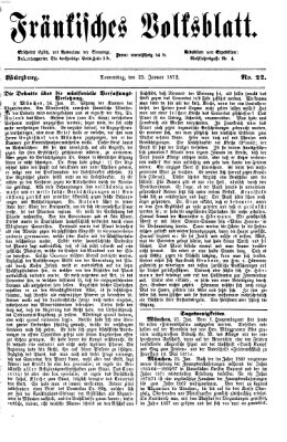 Fränkisches Volksblatt. Ausg. 000 (Fränkisches Volksblatt) Donnerstag 25. Januar 1872