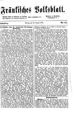 Fränkisches Volksblatt. Ausg. 000 (Fränkisches Volksblatt) Montag 29. Januar 1872