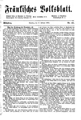 Fränkisches Volksblatt. Ausg. 000 (Fränkisches Volksblatt) Samstag 17. Februar 1872