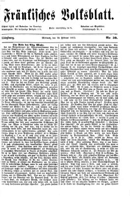 Fränkisches Volksblatt. Ausg. 000 (Fränkisches Volksblatt) Mittwoch 28. Februar 1872