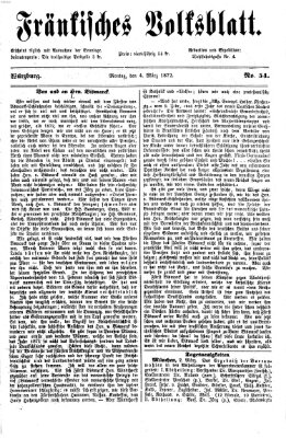 Fränkisches Volksblatt. Ausg. 000 (Fränkisches Volksblatt) Montag 4. März 1872