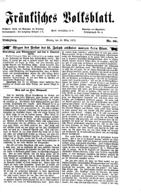 Fränkisches Volksblatt. Ausg. 000 (Fränkisches Volksblatt) Montag 18. März 1872