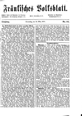 Fränkisches Volksblatt. Ausg. 000 (Fränkisches Volksblatt) Donnerstag 28. März 1872