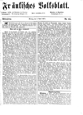 Fränkisches Volksblatt. Ausg. 000 (Fränkisches Volksblatt) Montag 8. April 1872