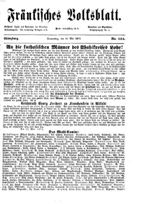 Fränkisches Volksblatt. Ausg. 000 (Fränkisches Volksblatt) Donnerstag 16. Mai 1872