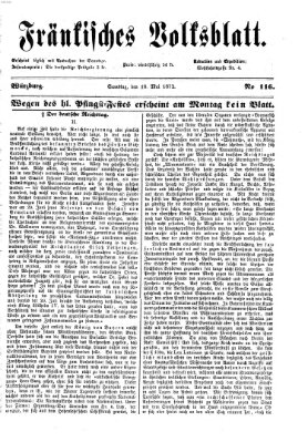 Fränkisches Volksblatt. Ausg. 000 (Fränkisches Volksblatt) Samstag 18. Mai 1872