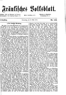 Fränkisches Volksblatt. Ausg. 000 (Fränkisches Volksblatt) Donnerstag 23. Mai 1872