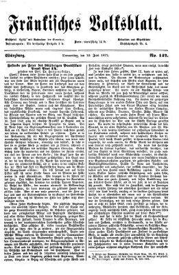 Fränkisches Volksblatt. Ausg. 000 (Fränkisches Volksblatt) Donnerstag 20. Juni 1872