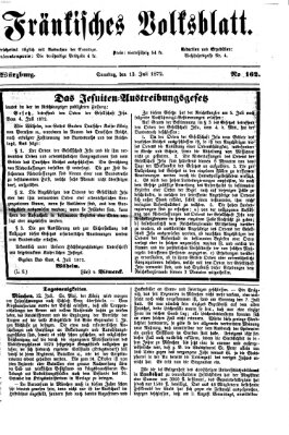 Fränkisches Volksblatt. Ausg. 000 (Fränkisches Volksblatt) Samstag 13. Juli 1872