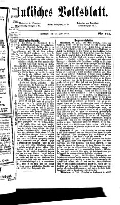 Fränkisches Volksblatt. Ausg. 000 (Fränkisches Volksblatt) Mittwoch 17. Juli 1872