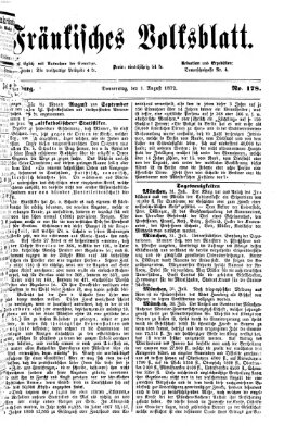 Fränkisches Volksblatt. Ausg. 000 (Fränkisches Volksblatt) Donnerstag 1. August 1872