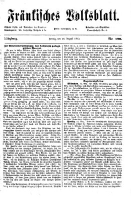 Fränkisches Volksblatt. Ausg. 000 (Fränkisches Volksblatt) Freitag 16. August 1872
