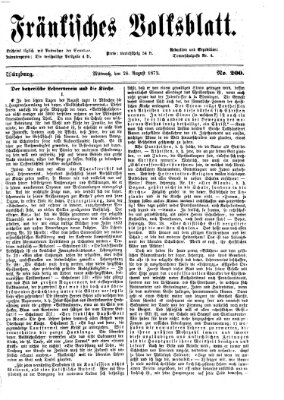 Fränkisches Volksblatt. Ausg. 000 (Fränkisches Volksblatt) Mittwoch 28. August 1872