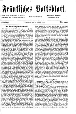 Fränkisches Volksblatt. Ausg. 000 (Fränkisches Volksblatt) Donnerstag 29. August 1872