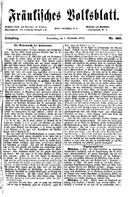 Fränkisches Volksblatt. Ausg. 000 (Fränkisches Volksblatt) Donnerstag 5. September 1872