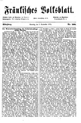 Fränkisches Volksblatt. Ausg. 000 (Fränkisches Volksblatt) Samstag 7. September 1872