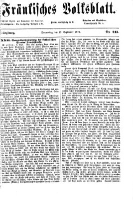 Fränkisches Volksblatt. Ausg. 000 (Fränkisches Volksblatt) Donnerstag 12. September 1872