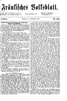 Fränkisches Volksblatt. Ausg. 000 (Fränkisches Volksblatt) Freitag 13. September 1872