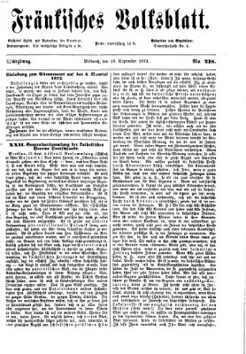 Fränkisches Volksblatt. Ausg. 000 (Fränkisches Volksblatt) Mittwoch 18. September 1872