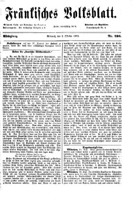 Fränkisches Volksblatt. Ausg. 000 (Fränkisches Volksblatt) Mittwoch 2. Oktober 1872