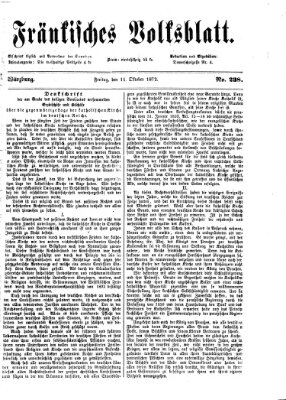 Fränkisches Volksblatt. Ausg. 000 (Fränkisches Volksblatt) Freitag 11. Oktober 1872