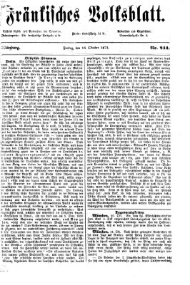 Fränkisches Volksblatt. Ausg. 000 (Fränkisches Volksblatt) Freitag 18. Oktober 1872