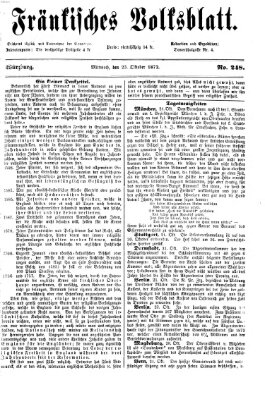 Fränkisches Volksblatt. Ausg. 000 (Fränkisches Volksblatt) Mittwoch 23. Oktober 1872