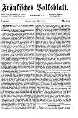 Fränkisches Volksblatt. Ausg. 000 (Fränkisches Volksblatt) Mittwoch 30. Oktober 1872