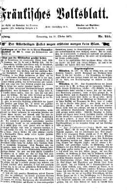 Fränkisches Volksblatt. Ausg. 000 (Fränkisches Volksblatt) Donnerstag 31. Oktober 1872