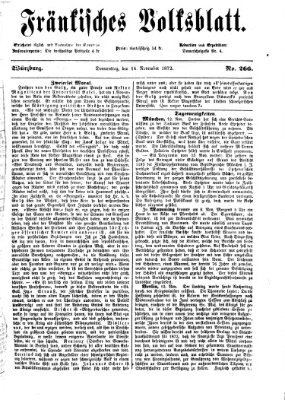 Fränkisches Volksblatt. Ausg. 000 (Fränkisches Volksblatt) Donnerstag 14. November 1872