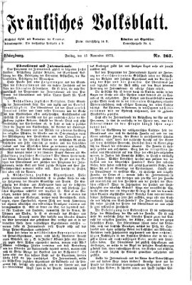 Fränkisches Volksblatt. Ausg. 000 (Fränkisches Volksblatt) Freitag 15. November 1872