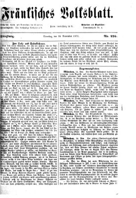 Fränkisches Volksblatt. Ausg. 000 (Fränkisches Volksblatt) Dienstag 26. November 1872