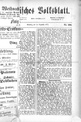 Fränkisches Volksblatt. Ausg. 000 (Fränkisches Volksblatt) Samstag 14. Dezember 1872