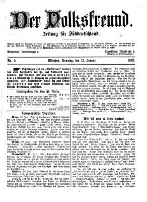 Der Volksfreund Sonntag 12. Januar 1873