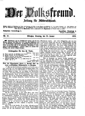 Der Volksfreund Sonntag 26. Januar 1873