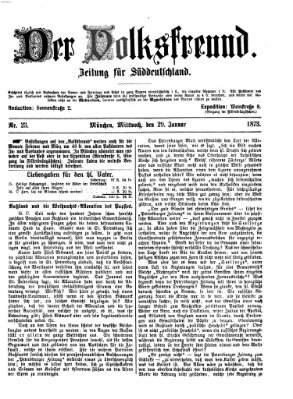 Der Volksfreund Mittwoch 29. Januar 1873