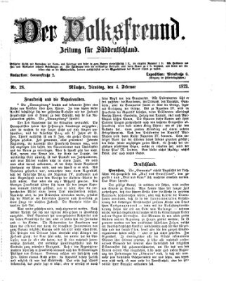 Der Volksfreund Dienstag 4. Februar 1873