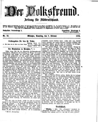 Der Volksfreund Samstag 8. Februar 1873