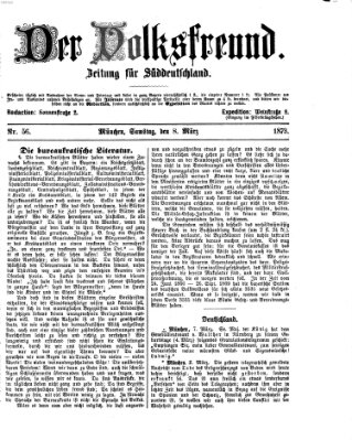 Der Volksfreund Samstag 8. März 1873