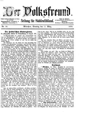 Der Volksfreund Dienstag 11. März 1873