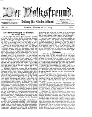 Der Volksfreund Mittwoch 12. März 1873