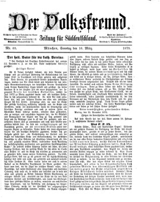Der Volksfreund Sonntag 16. März 1873
