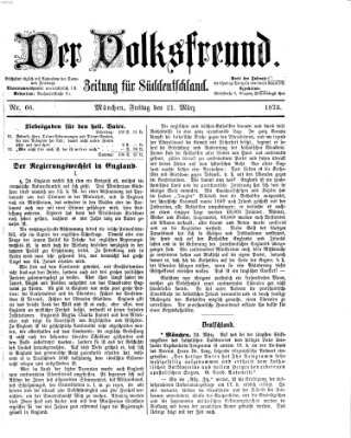 Der Volksfreund Freitag 21. März 1873